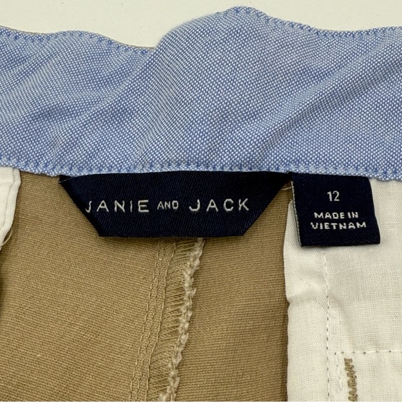 Janie and Jack Boy’s Stretch Twill Khaki Pants Size 12 Adjustable Waist Preppy - Picture 6 of 10